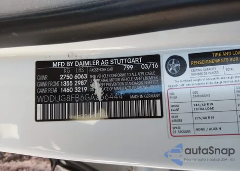 2016 Mercedes-Benz S 550 4Matic z USA, uszkodzony, nr VIN WDDUG8FB6GA266444